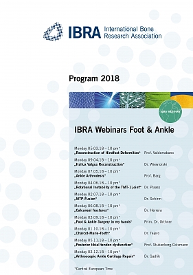 IBRA Webinars Foot & Ankle Overview 2018 available